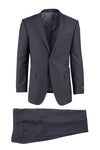 Tiglio Italian Suit - Real Wool Fabric Super 150's Novello Charcoal Gray, Modern Fit Suit in Color Charcoal Gray