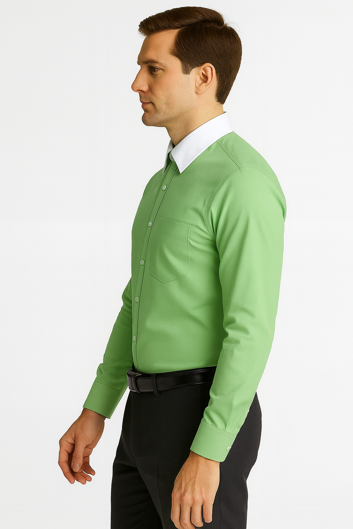 Classic Stylish Fashionable -White Collar Two Toned Contrast white collars Multi-color Men's Dress Shirt
