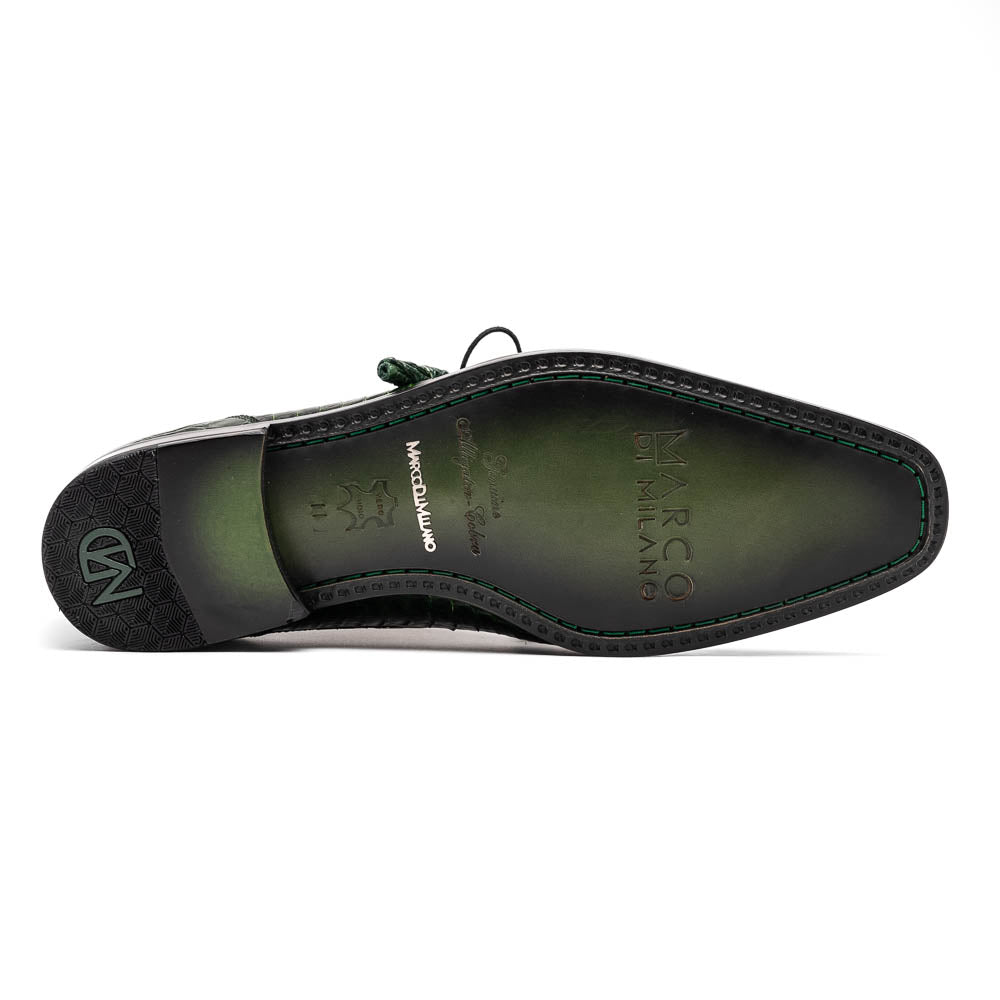 Marco Di Milano Moncalieri Green Dress Derby Oxfords