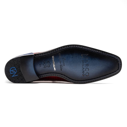 Marco Di Milano Moncalieri Navy & Red Dress Derby Oxfords