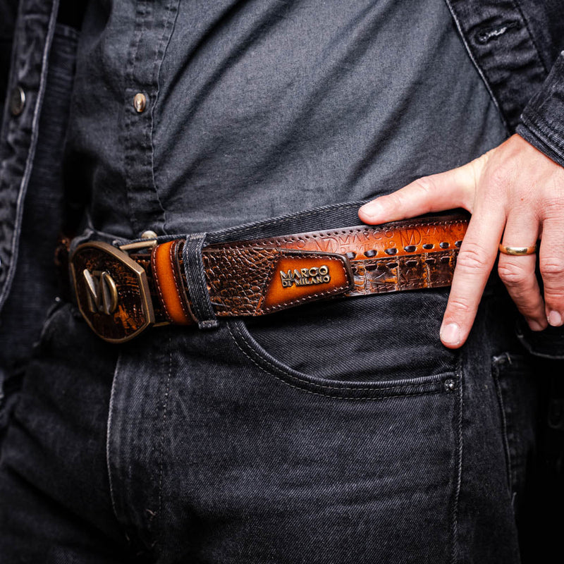 Marco Di Milano Montana Belt - Aged Brown Leather Shoes