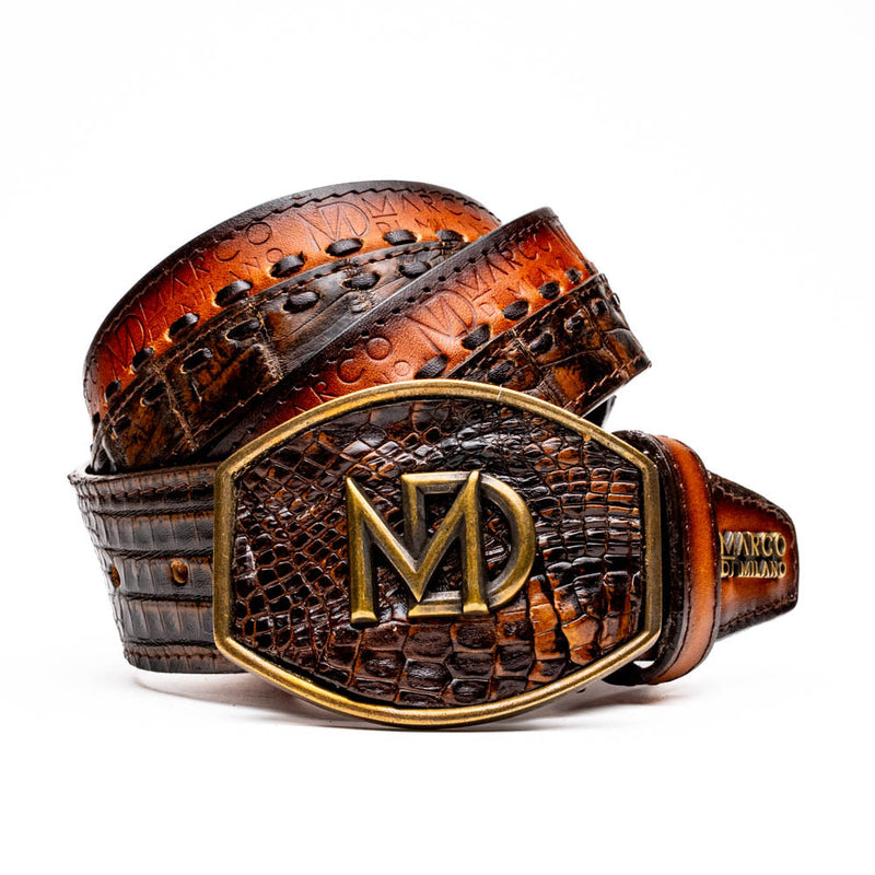 Marco Di Milano Montana Belt - Aged Brown Leather Shoes
