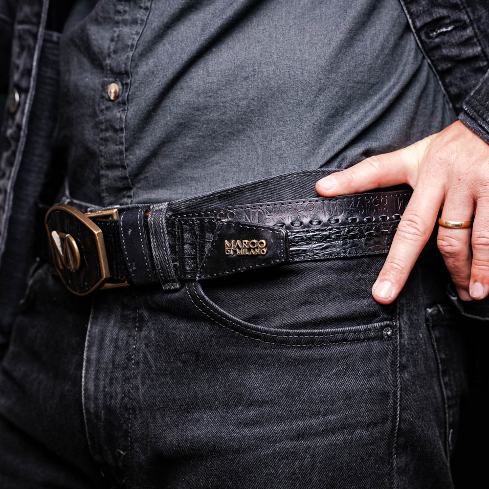 Marco Di Milano Montana Belt Black Leather Loafer