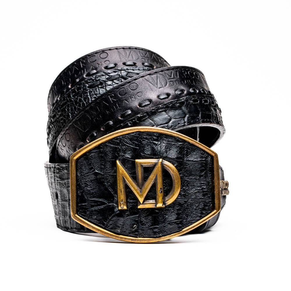 Marco Di Milano Montana Belt Black Leather Loafer
