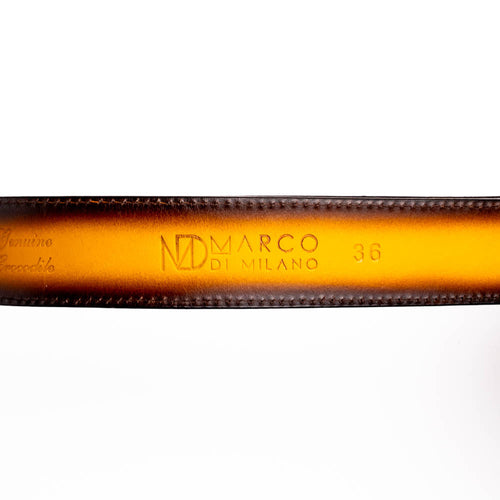 Marco Di Milano Montana Belt - Mustard Brown Leather Dress Shoe