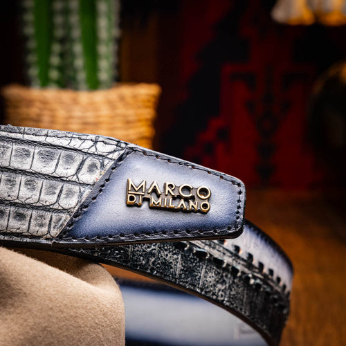 Marco Di Milano Montana Belt - Stone Gray Leather Loafer