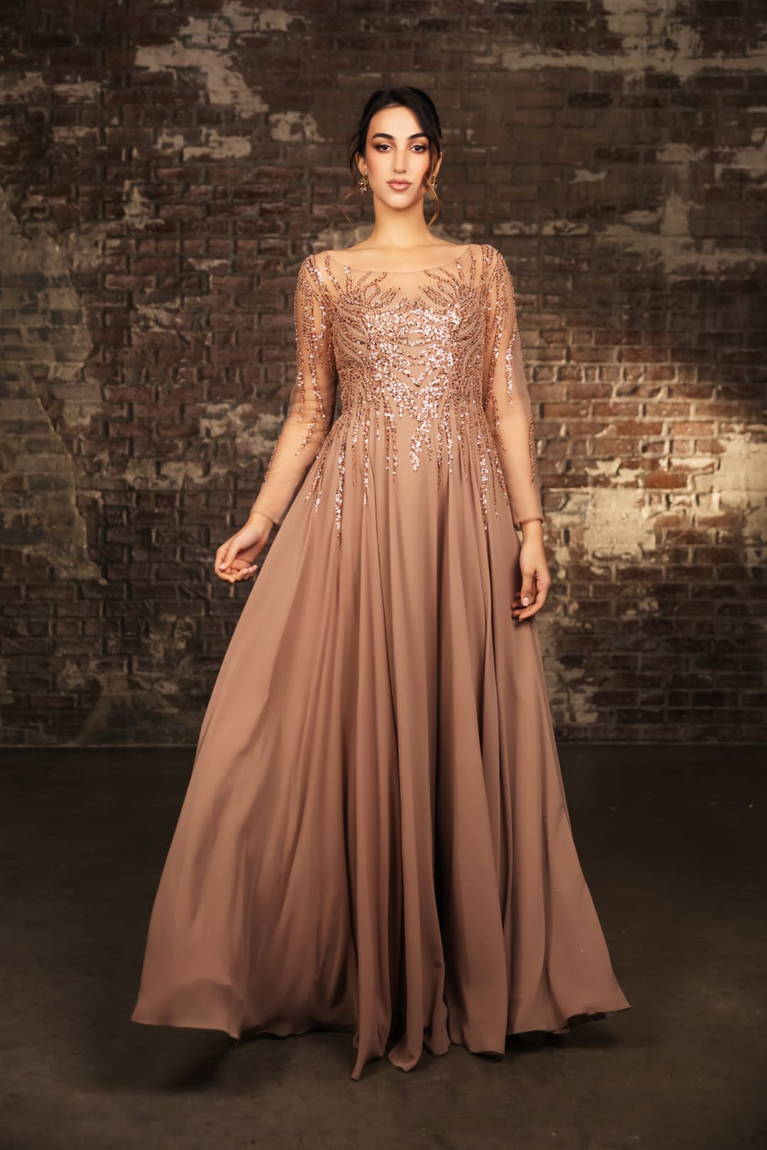Mother Of The Bride Dress Long Sleeve A-Line Gown By May Queen MQ2161