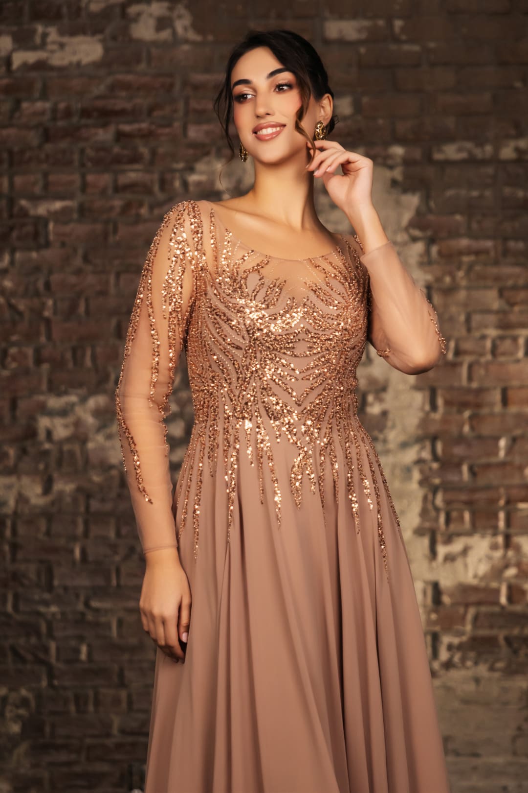 Mother Of The Bride Dress Long Sleeve A-Line Gown By May Queen MQ2161