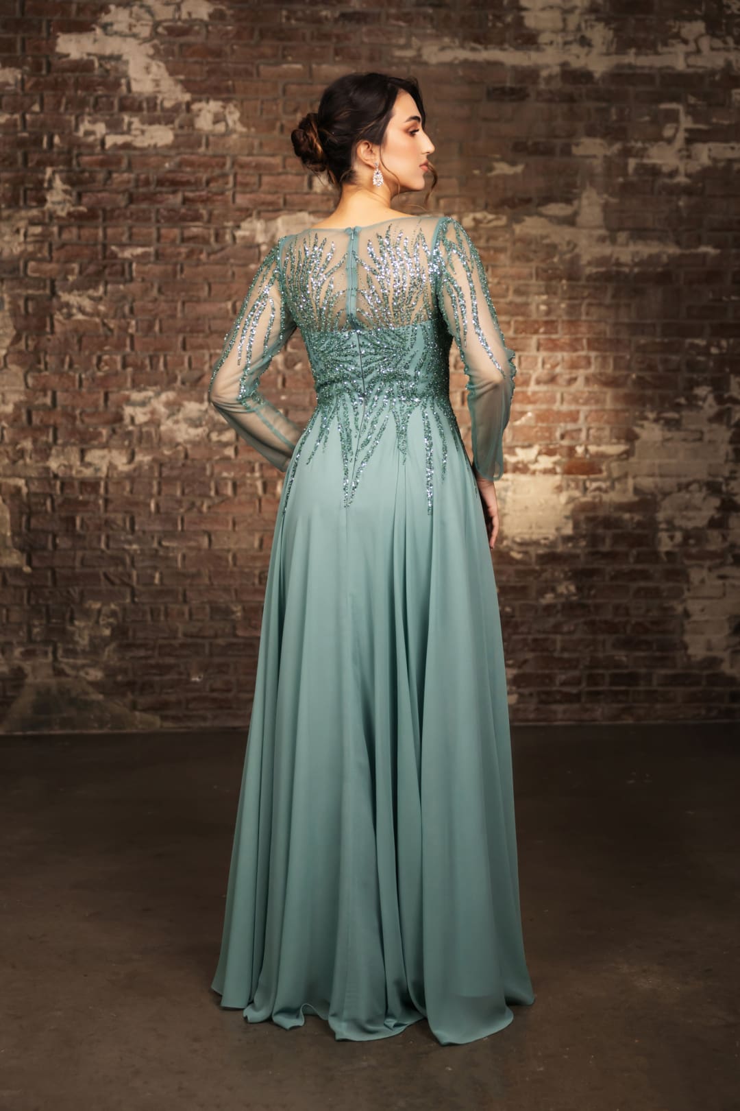 Mother Of The Bride Dress Long Sleeve A-Line Gown By May Queen MQ2161