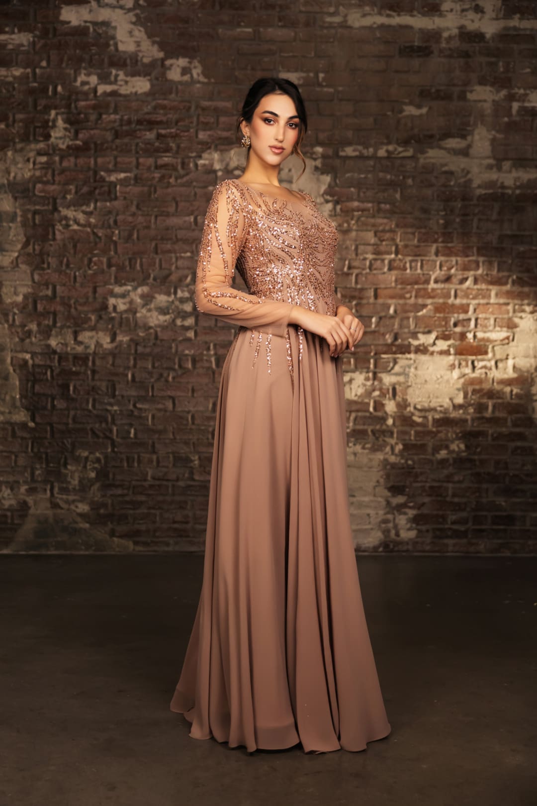 Mother Of The Bride Dress Long Sleeve A-Line Gown By May Queen MQ2161