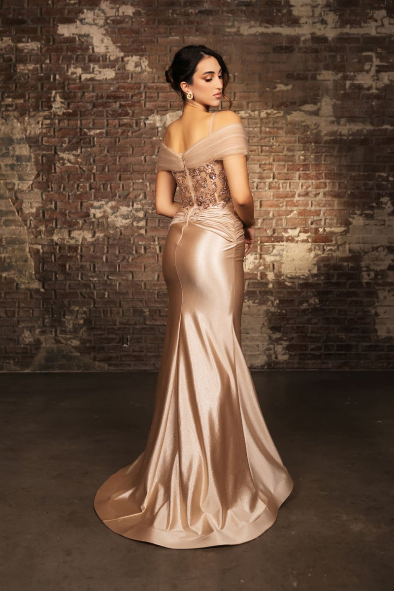 Mother Of The Bride Dress Off The Shoulder Sequin Gown By May Queen MQ2151-New Collection