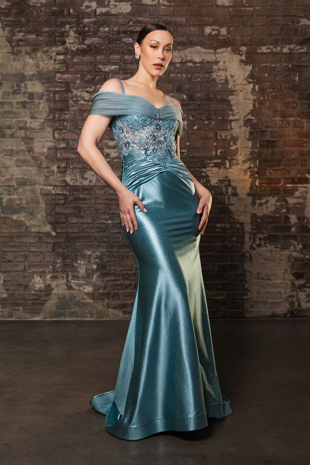 Mother Of The Bride Dress Off The Shoulder Sequin Gown By May Queen MQ2151-New Collection
