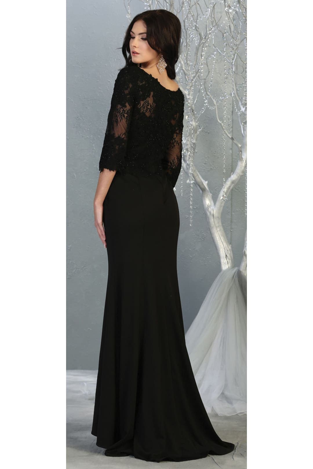 3/4 Sleeve Mother Of The Bride Dress Long Mermaid Gala Evening Gown