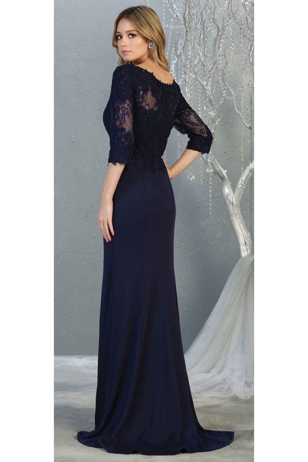 3/4 Sleeve Mother Of The Bride Dress Long Mermaid Gala Evening Gown