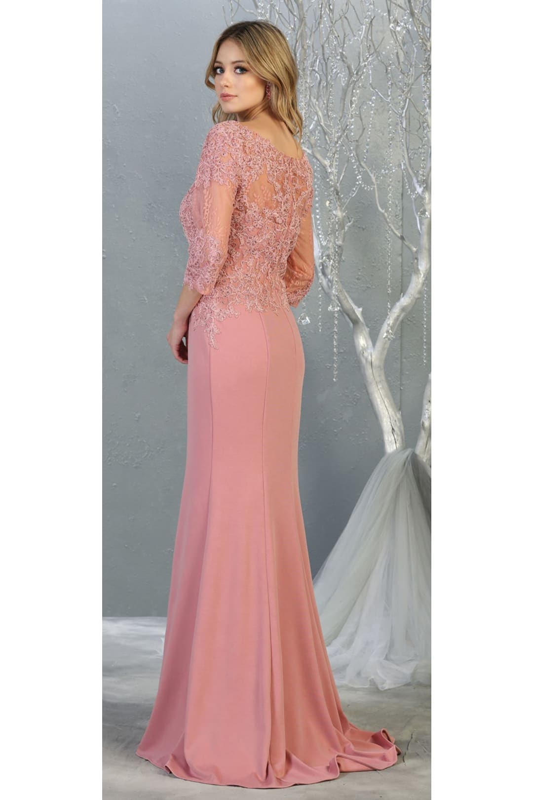 3/4 Sleeve Mother Of The Bride Dress Long Mermaid Gala Evening Gown