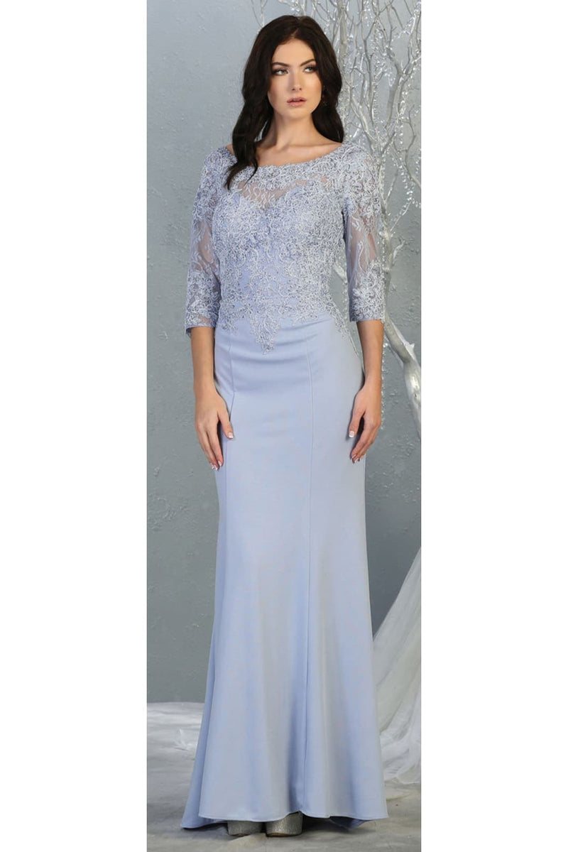 3/4 Sleeve Mother Of The Bride Dress Long Mermaid Gala Evening Gown