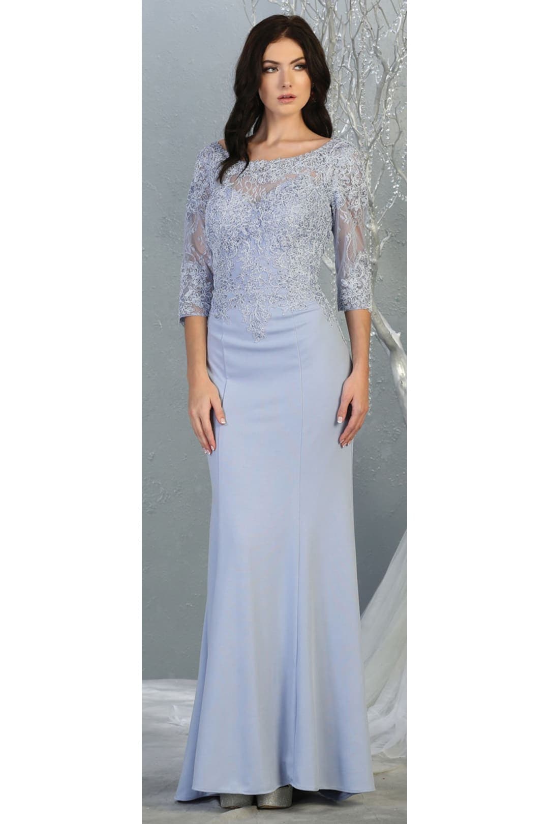 3/4 Sleeve Mother Of The Bride Dress Long Mermaid Gala Evening Gown