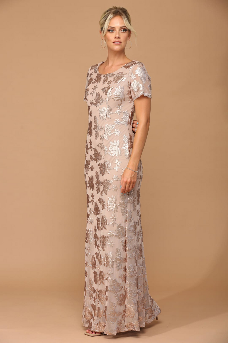 Mother-of-the-Bride Short Sleeve Formal Evening Dress by Eva USA 3456