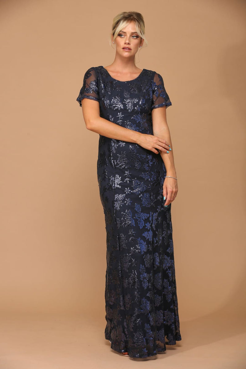 Mother-of-the-Bride Short Sleeve Formal Evening Dress by Eva USA 3456