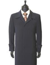 Mens Floor Length Coat Navy Blue Coat - AlbertoNardoniStore