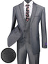 Birdseye Pattern Modern Fit 3 Piece Charcoal Suit with Contrast Trim