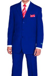 "Classic Fit Men's 3-Button Poplin Suit in Royal Blue"