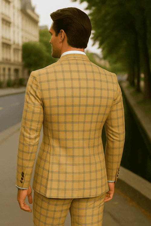 Wool Suit - Italian Made Business Suit by Statement Men's 3 Piece 100% Wool Fashion Suit - Modern Fit