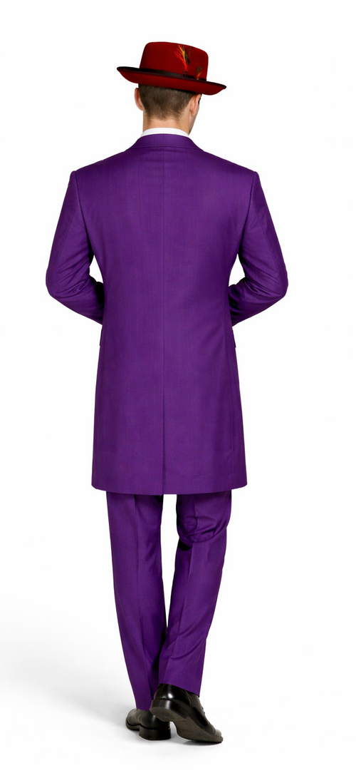 Navy Blue Classic Long Zoot Suit for Men - 2PC Fashion Set