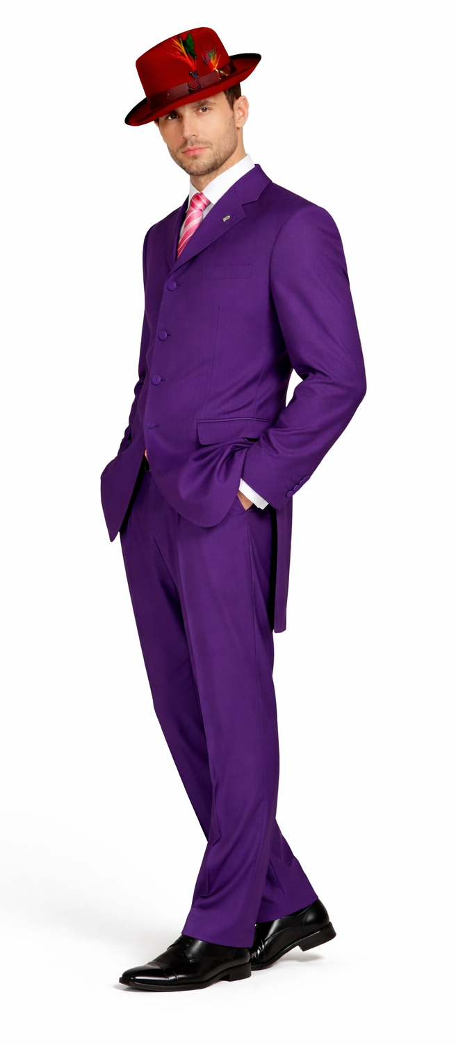 Navy Blue Classic Long Zoot Suit for Men - 2PC Fashion Set