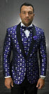 Navy Blue Mens Polka Dot Suit $199 - AlbertoNardoniStore