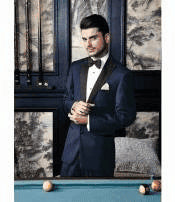 Navy Blue Prom Suit - AlbertoNardoniStore