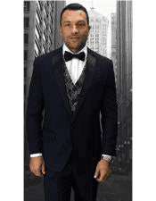 Navy Blue Prom Suit - AlbertoNardoniStore