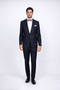 Rossiman Rossi Navy Blue Slim Fit Suit â€“ Peak Lapel Tailored Formalwear for Men