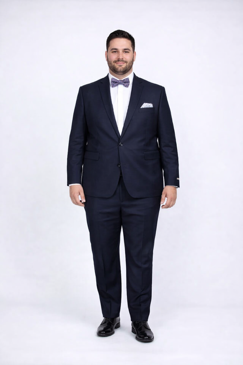Rossiman Rossi Navy Blue Slim Fit Suit â€“ Peak Lapel Tailored Formalwear for Men