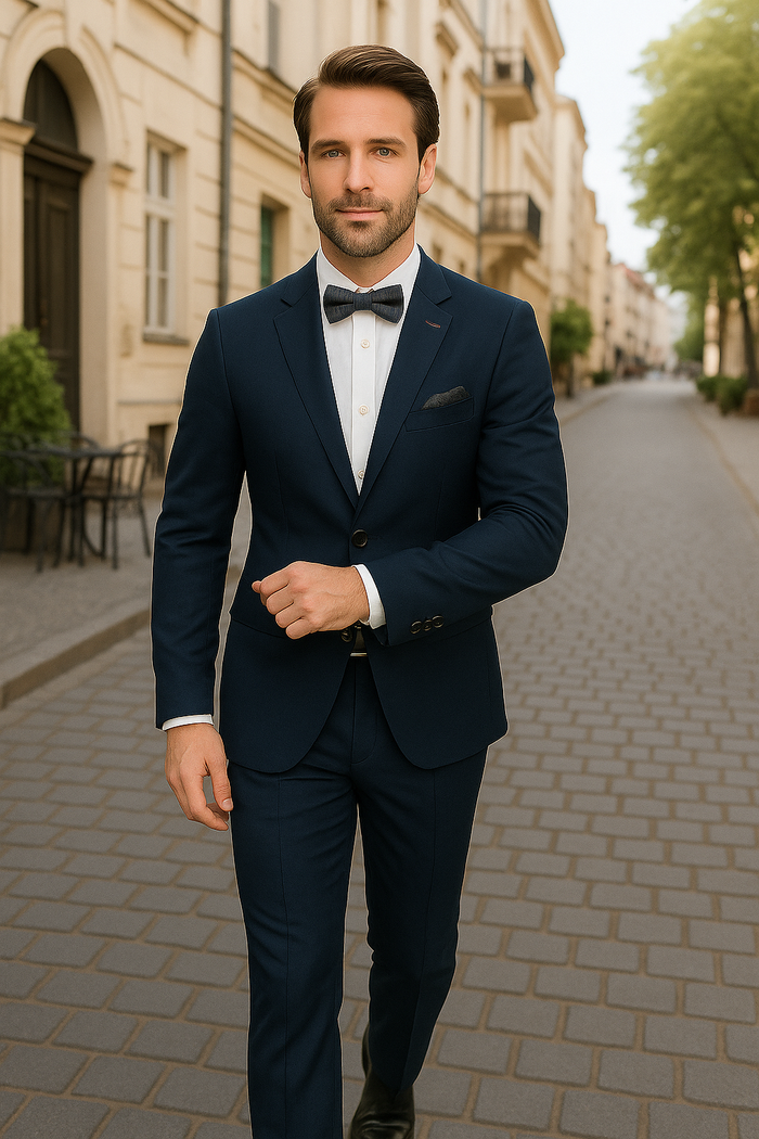 Statement Men's 3 Piece 100% Wool Modern Fit Suit - Subtle Textured