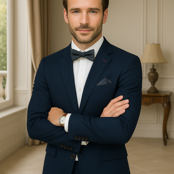 Statement Men's 3 Piece 100% Wool Modern Fit Suit - Subtle Textured