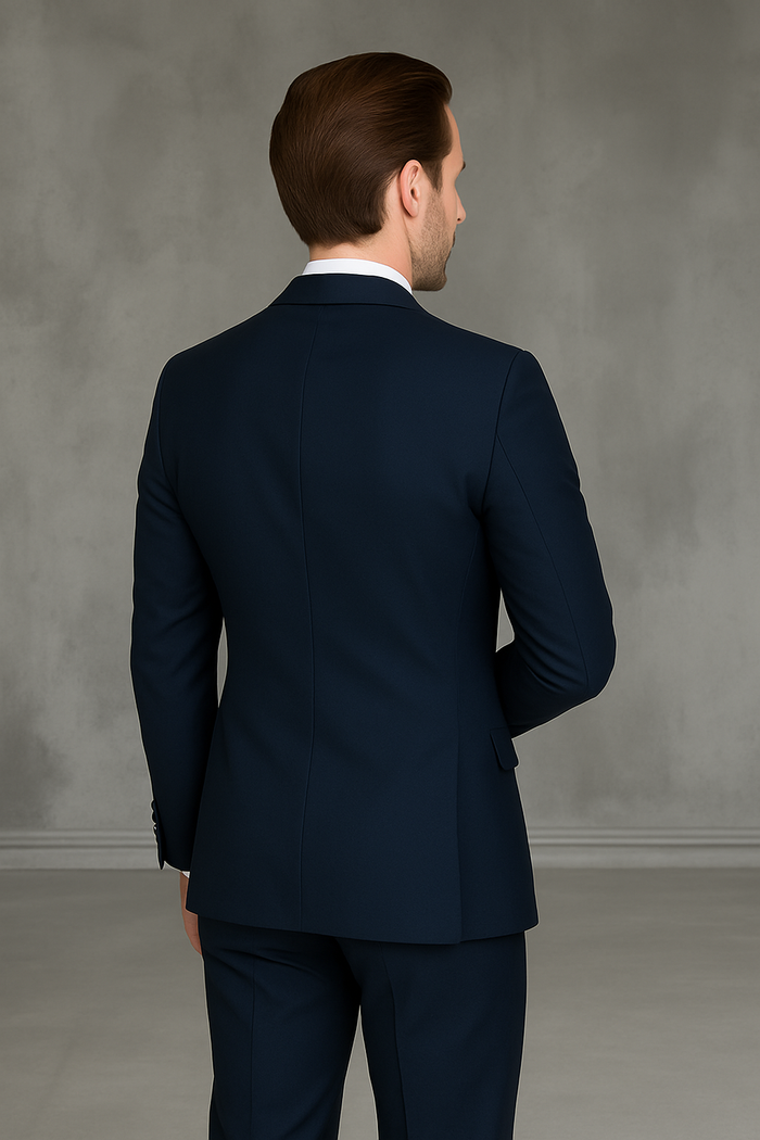 Statement Men's 3 Piece 100% Wool Modern Fit Suit - Subtle Textured