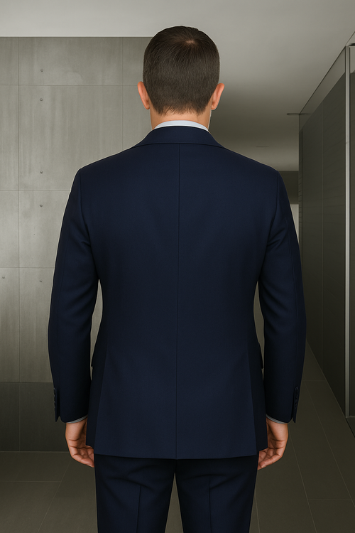 Wool Suit - Italian Made Business Suit by Statement Men's 3 Piece 100% Wool Fashion Suit - Herringbone Stripes