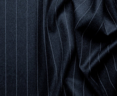 Sovana Collection - Regular Fit 3 Piece Suit 2 Button Tone on Tone Stripe in Navy