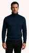 Men's Navy Blue Classic Turtleneck Sweater â€“ Lightweight Knit Pullover