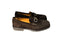 P043 Newport- Brown Buckle Suede Loafer