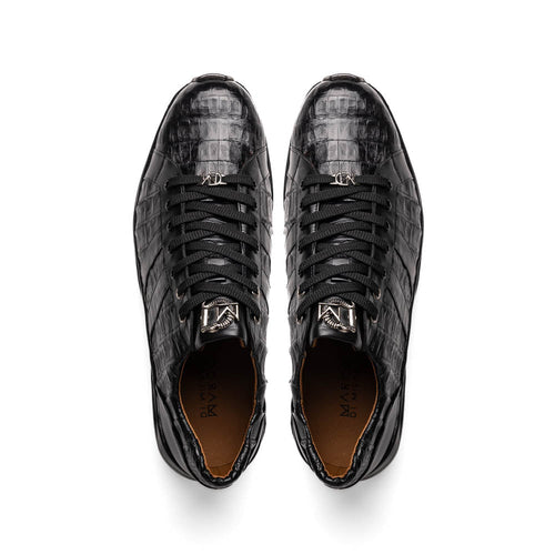 Genuine caiman crocodile sneakers Black Shoe