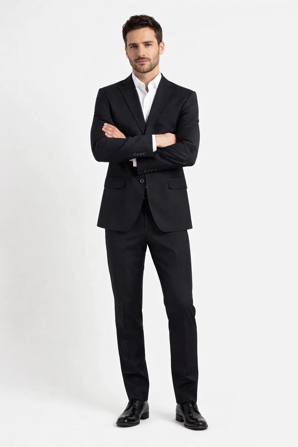 Novello Black, Modern Fit, Pure Wool Suit by Tiglio Luxe TIG1001