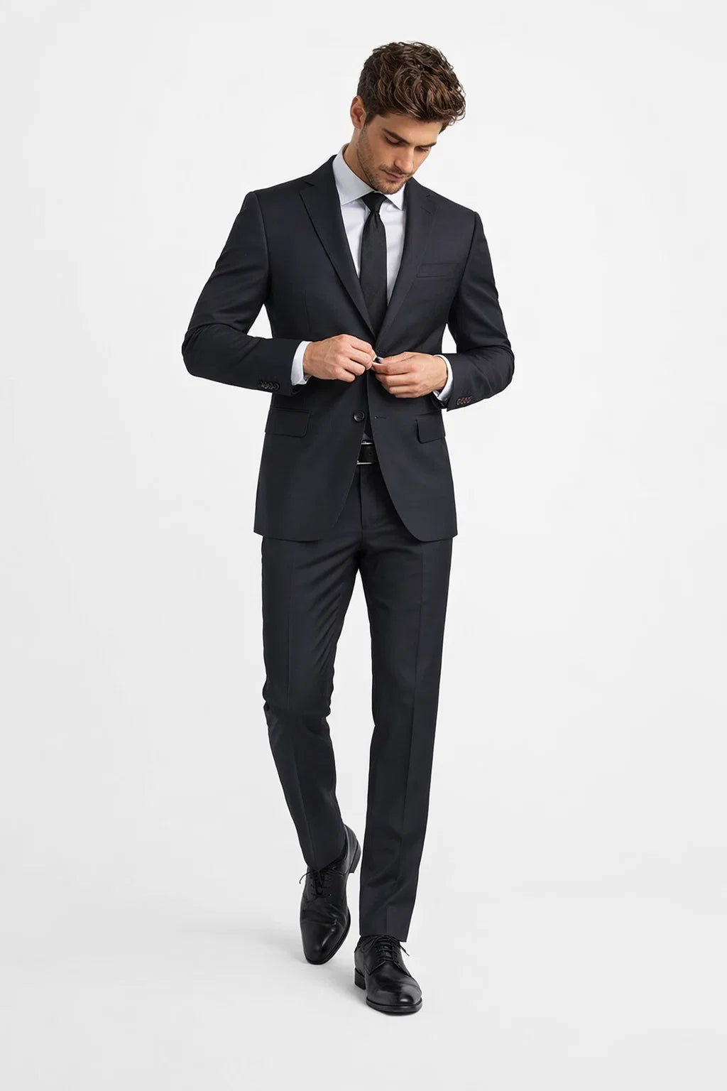 Novello Black, Modern Fit, Pure Wool Suit by Tiglio Luxe TIG1001