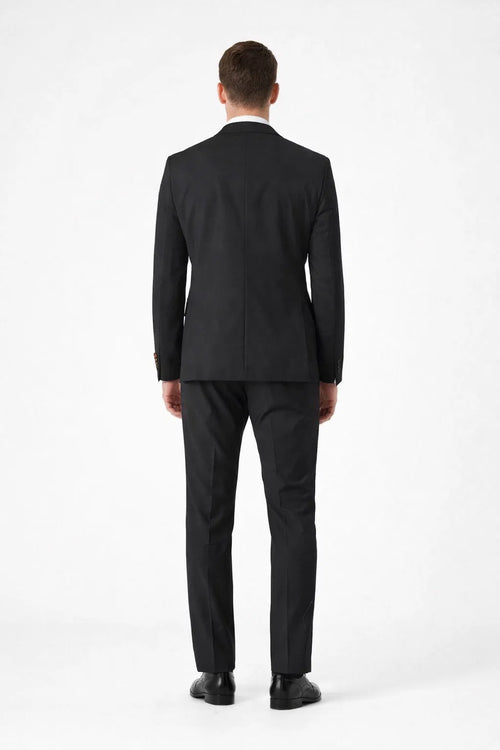 Novello Black, Modern Fit, Pure Wool Suit by Tiglio Luxe TIG1001