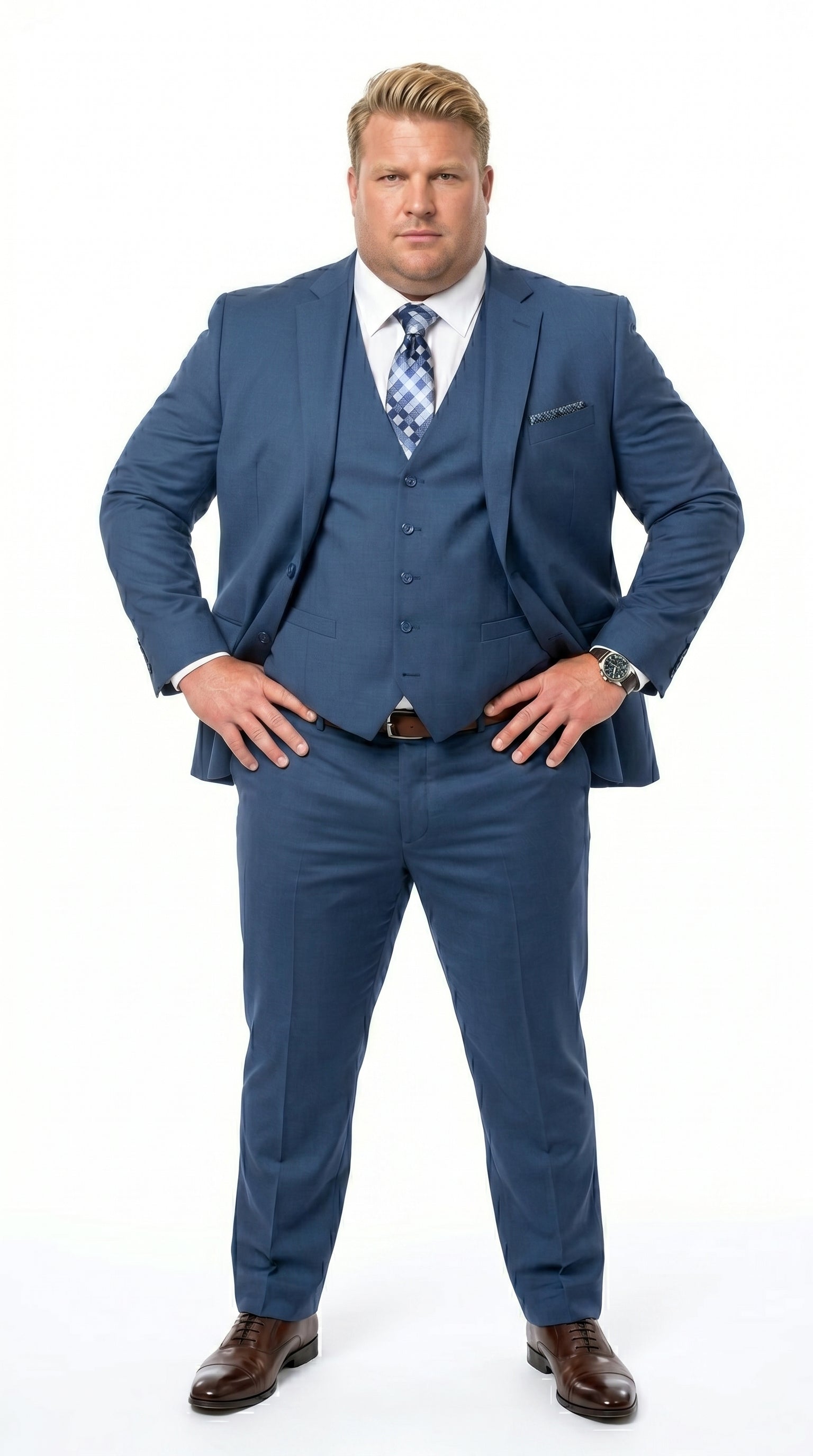 Statement Men's Sapphire 100% Wool Slim Fit Suits