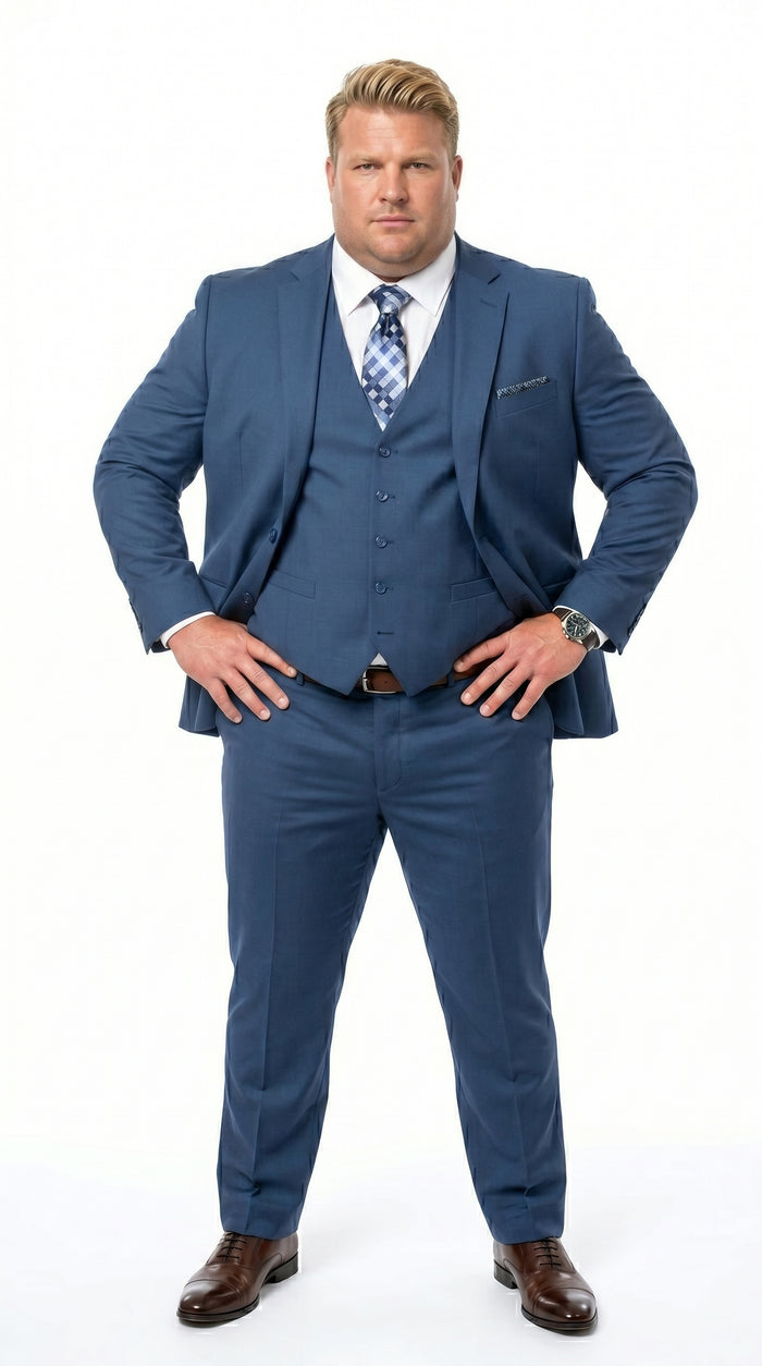 Statement Men's Sapphire 100% Wool Slim Fit Suits