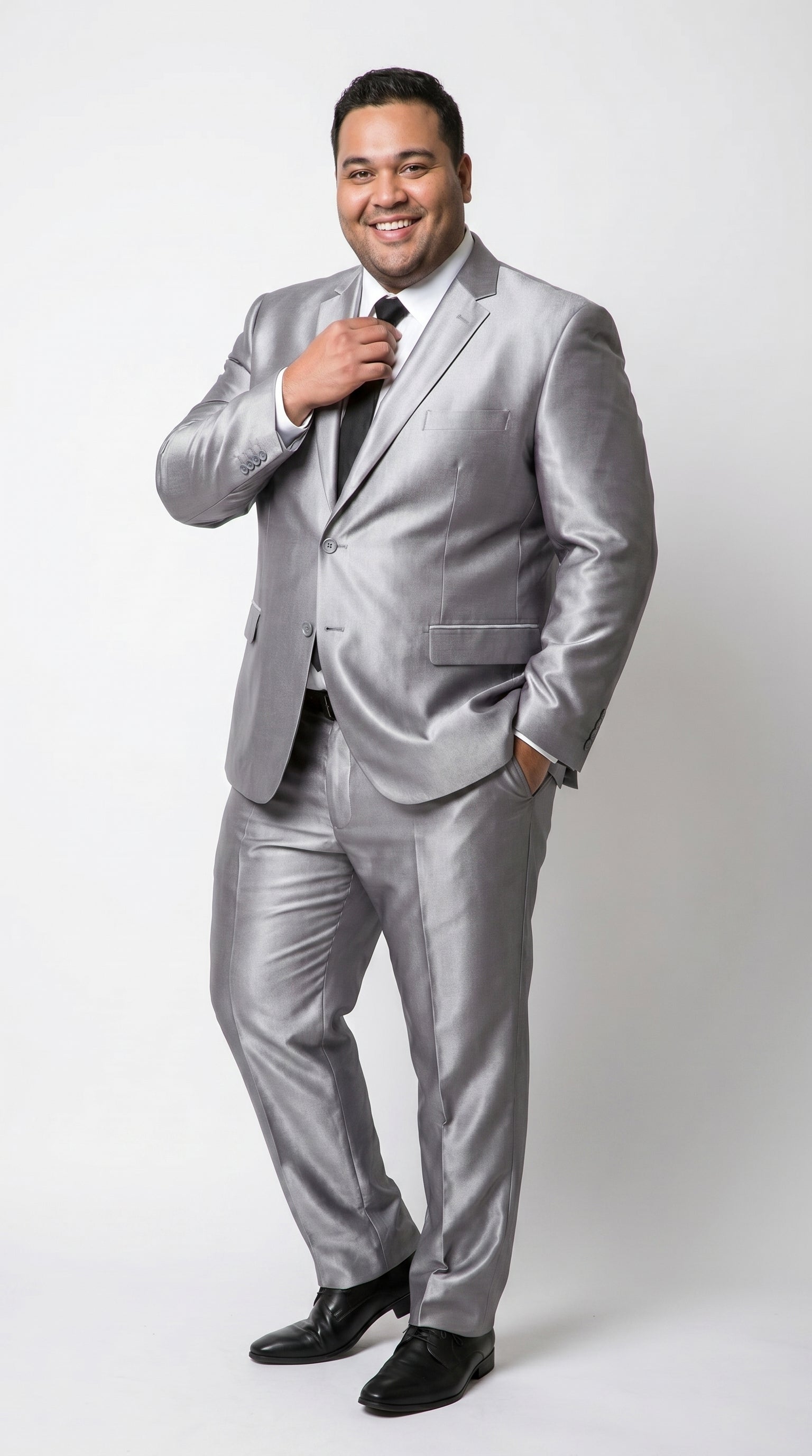 Men’s Silver Sharkskin 2 Piece Suit, Italian Styled Formal Wedding Prom Dress Suit