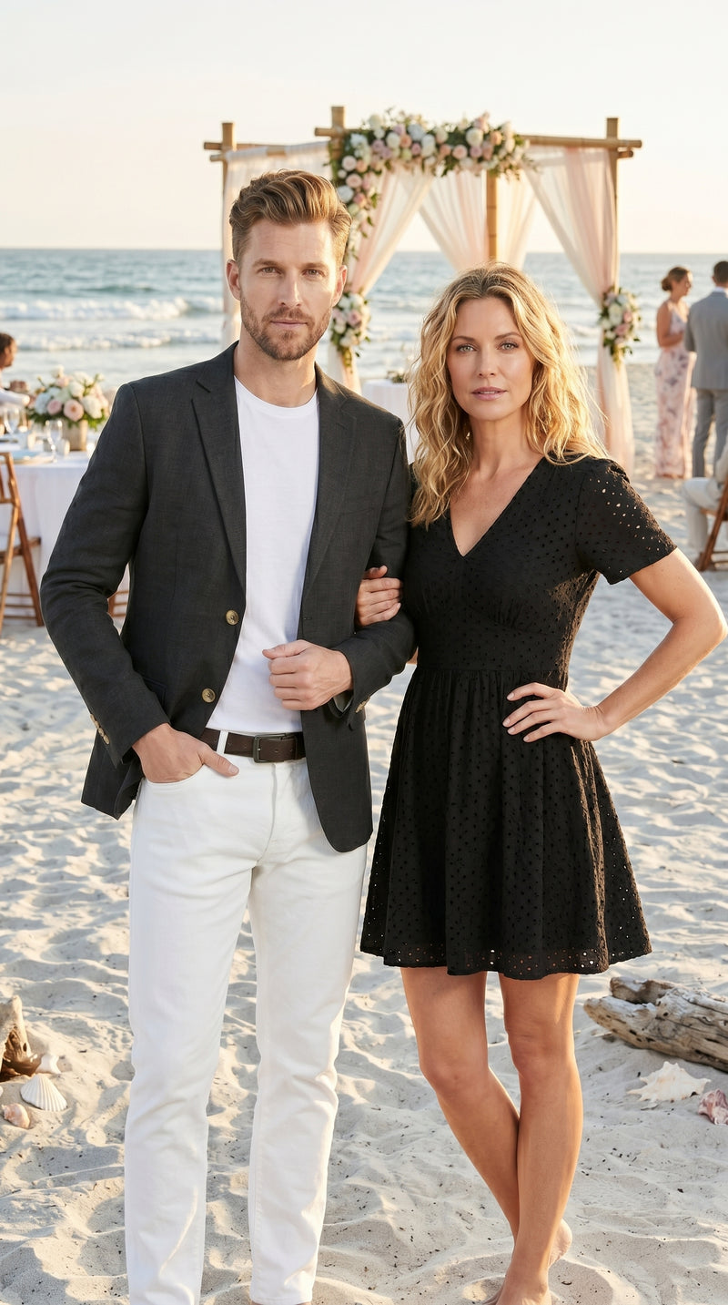Men’s Black Linen Blazer, Classic Sport Coat for Summer Wedding Business Casual Wear