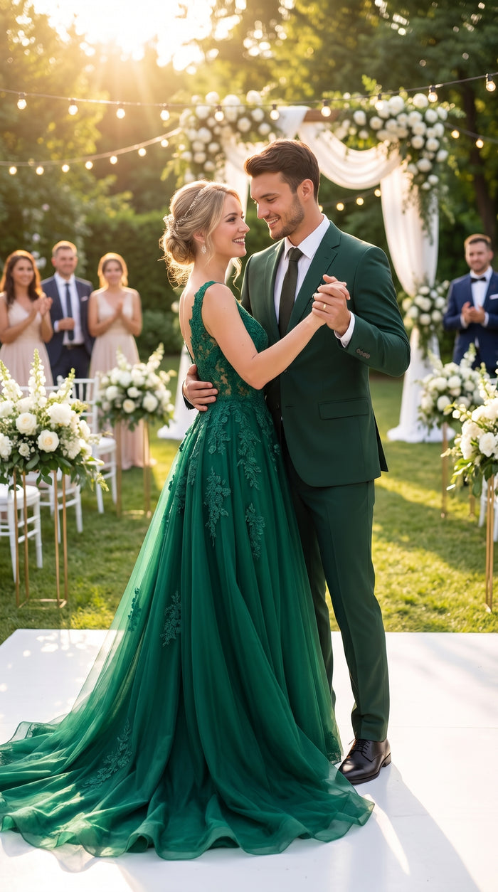 Men’s Emerald Green Slim Fit Wedding Suit, Groom and Groomsmen Formal Dress Suit